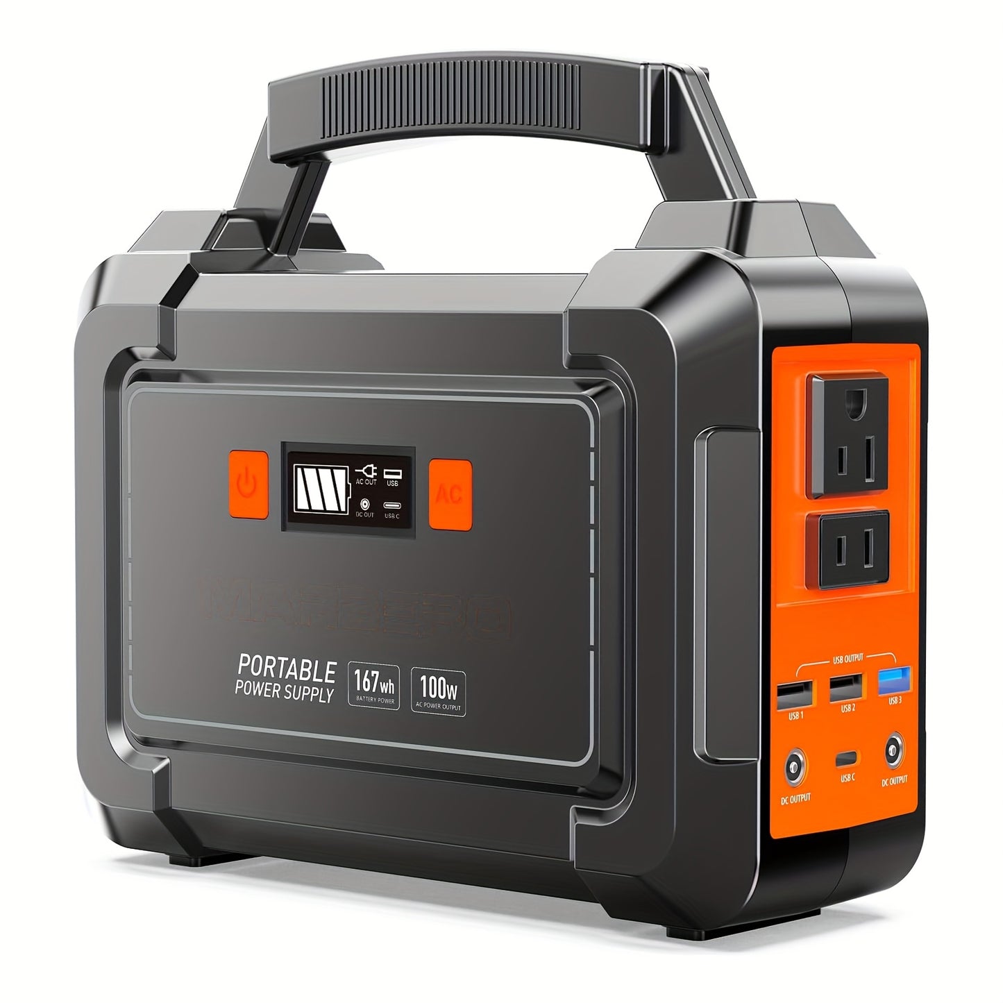 Portable Power Station 200W 300W Peak Camping Solar Generator 155Wh 167Wh 296Wh Power Bank with 30W 60W Solar Panel and AC Outlet 110V Multi Output LED Flashlights for CPAP Home Camping Hurricane Emergency
