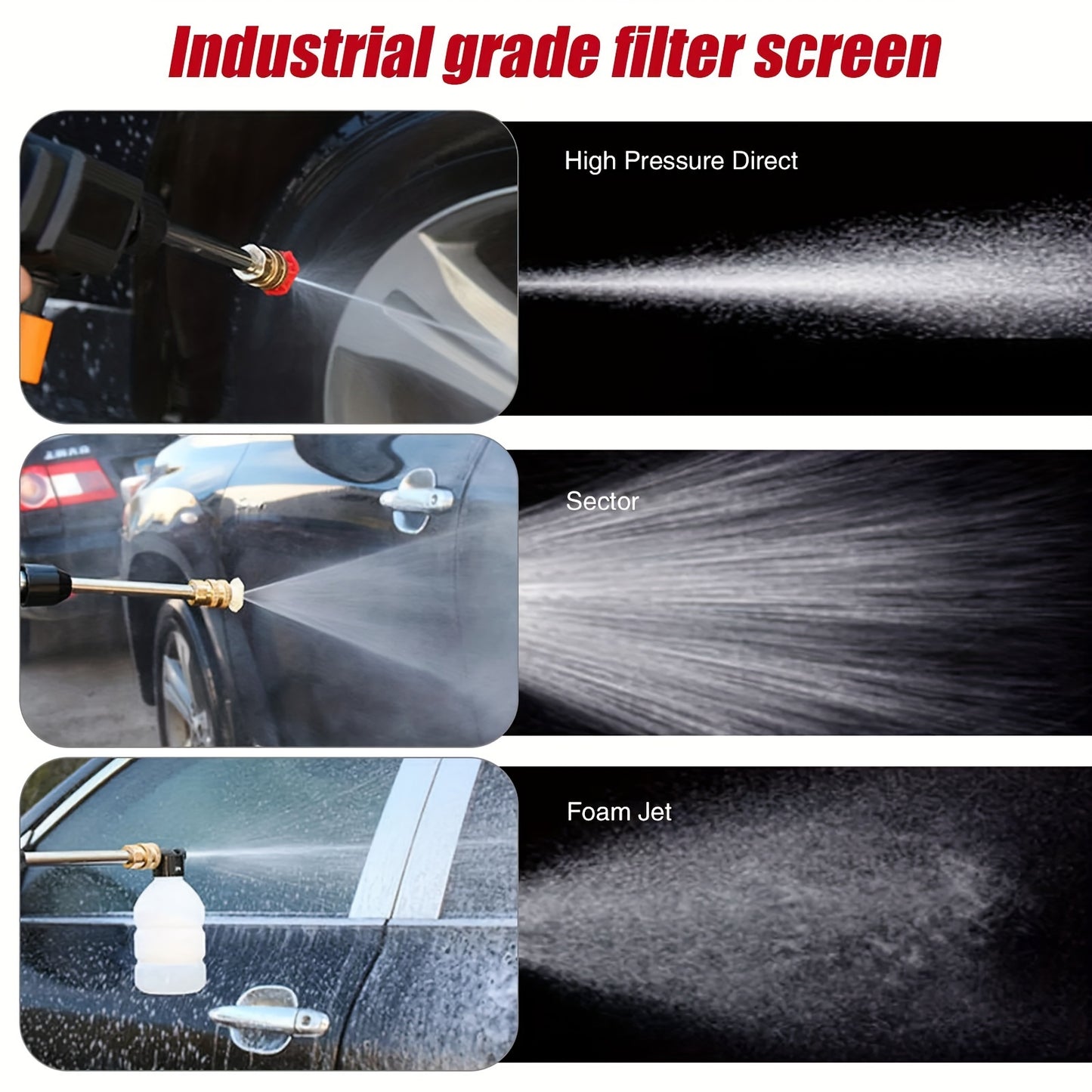 Portable Cordless Handheld High Pressure Car Wash Gun with Rechargeable Batteries and Stainless Steel Nozzle for Car Detailing Floor Cleaning Fencing Plants and More