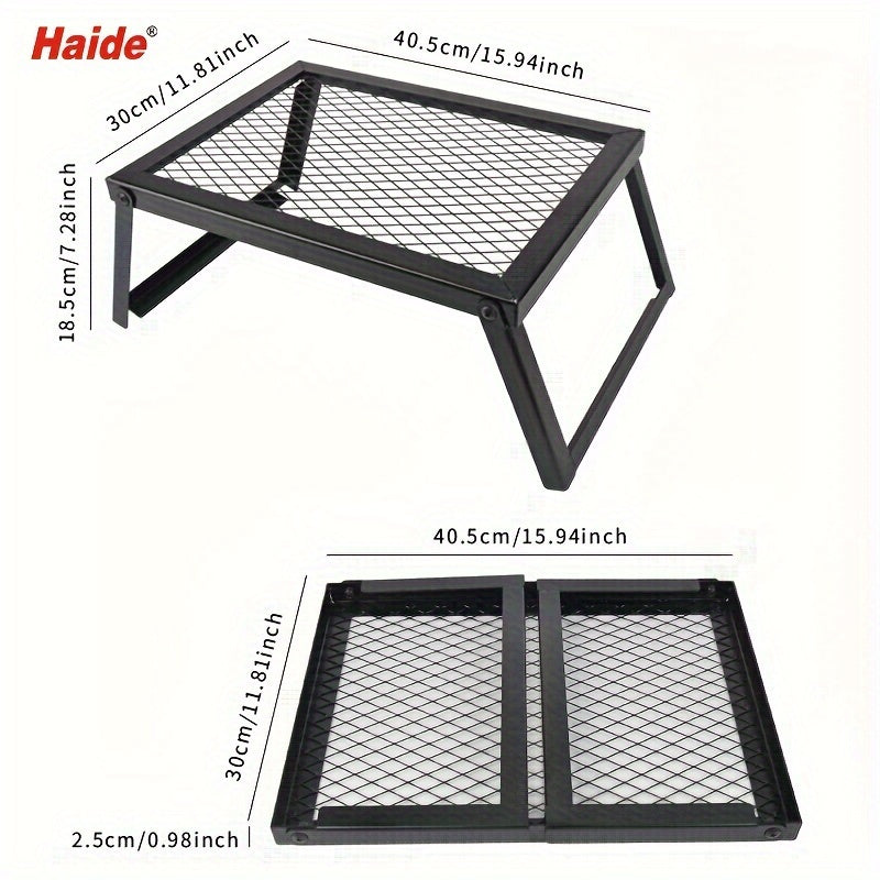 Heavy Duty Bonfire Grill and Firewood Rack with Kitchen Shelf Durable 2 Point 0 Thick Steel Ideal for Outdoor Camping Picnics RV Parties and Heating Includes Food Clips and Cleaning Cloth Men's Gift BBQ Grill