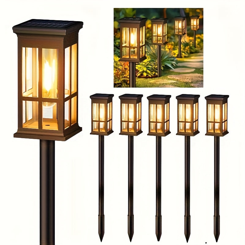 Upgraded Super Bright 2X Bigger Solar Lights Outdoor 8 Pack Double Layer IPX5 Waterproof Solar Garden Lights Auto On Off For Outside Yard Walkway Driveway