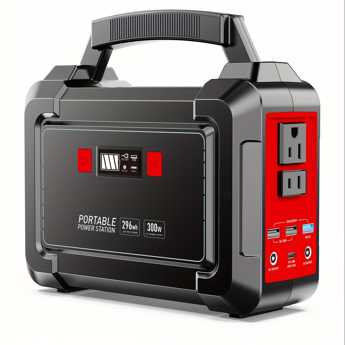 Portable Power Station 200W 300W Peak Camping Solar Generator 155Wh 167Wh 296Wh Power Bank with 30W 60W Solar Panel and AC Outlet 110V Multi Output LED Flashlights for CPAP Home Camping Hurricane Emergency