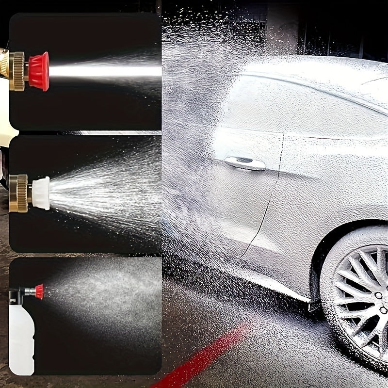 Portable Cordless Handheld High Pressure Car Wash Gun with Rechargeable Batteries and Stainless Steel Nozzle for Car Detailing Floor Cleaning Fencing Plants and More