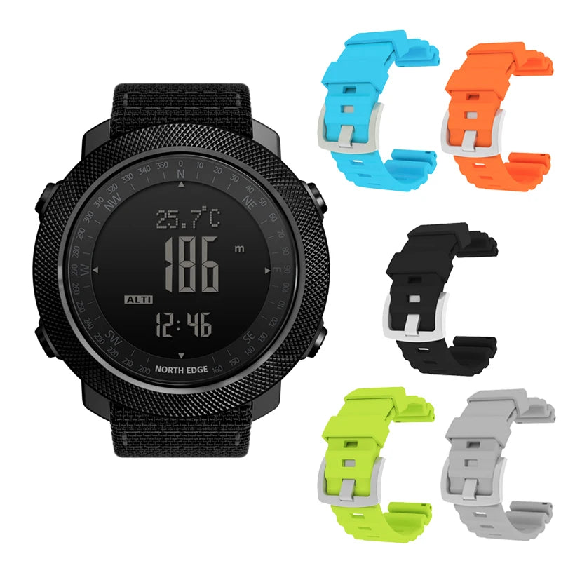 North Edge Men's Sport Digital Watch Waterproof 50m Running Swimming Military Army Altimeter Barometer Compass