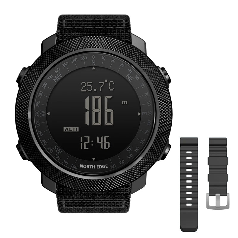 North Edge Men's Sport Digital Watch Waterproof 50m Running Swimming Military Army Altimeter Barometer Compass