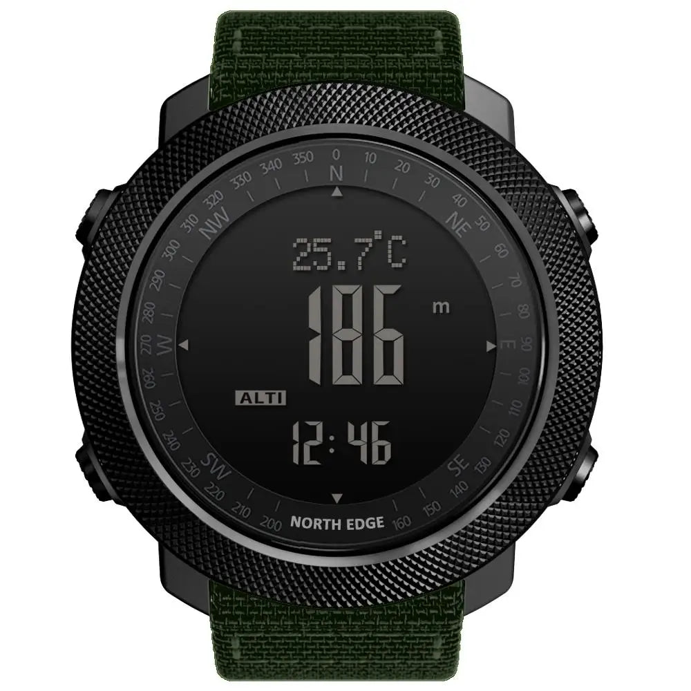 North Edge Men's Sport Digital Watch Waterproof 50m Running Swimming Military Army Altimeter Barometer Compass