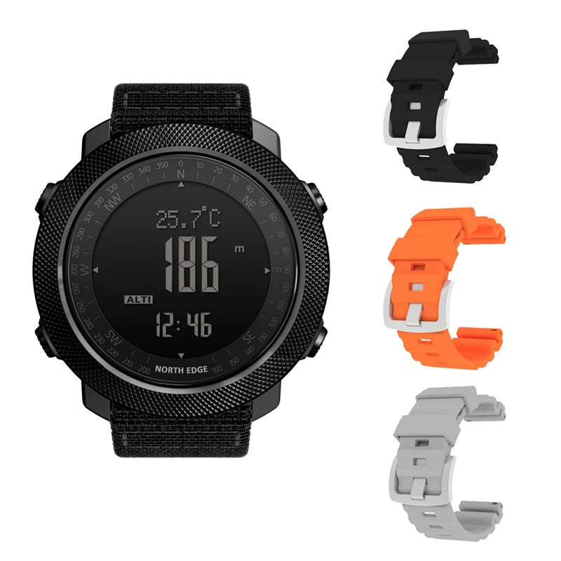 North Edge Men's Sport Digital Watch Waterproof 50m Running Swimming Military Army Altimeter Barometer Compass