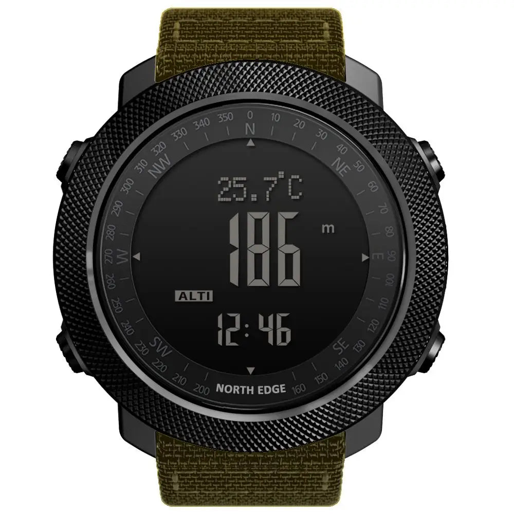 North Edge Men's Sport Digital Watch Waterproof 50m Running Swimming Military Army Altimeter Barometer Compass