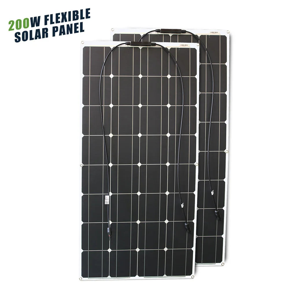 12V Flexible Solar Panel 100W 200W 300W 400W 500W 600W Bendable Waterproof Monocrystalline Solar Panel for RV and Boat