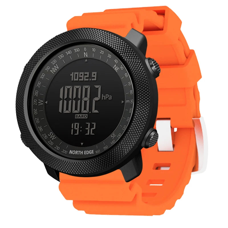 North Edge Men's Sport Digital Watch Waterproof 50m Running Swimming Military Army Altimeter Barometer Compass