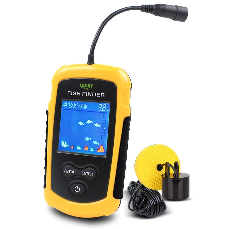 FFC1108-1 Portable Sonar Fish Finder 100M Depth Capability 45 Degrees Sonar Coverage Echo Sounder Alarm for Lake and Sea Fishing