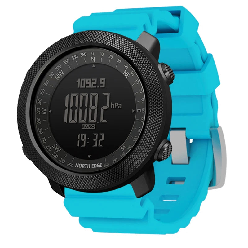 North Edge Men's Sport Digital Watch Waterproof 50m Running Swimming Military Army Altimeter Barometer Compass