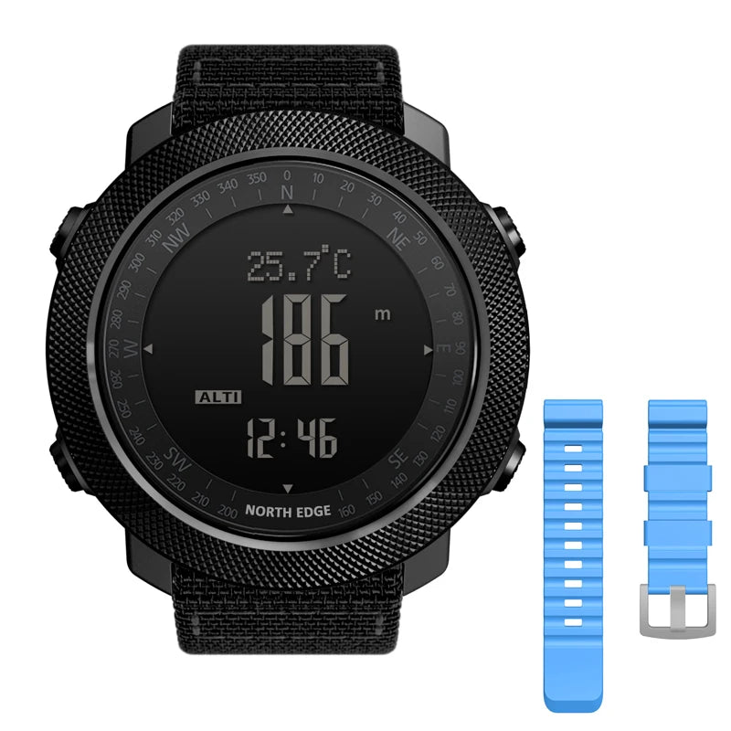 North Edge Men's Sport Digital Watch Waterproof 50m Running Swimming Military Army Altimeter Barometer Compass