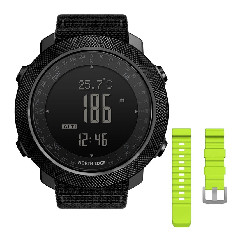 North Edge Men's Sport Digital Watch Waterproof 50m Running Swimming Military Army Altimeter Barometer Compass