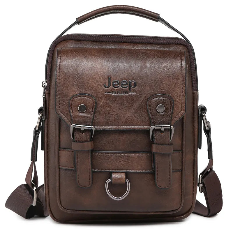 Jeep Buluo Multi Function Business Handbags Men Large Capacity Leather Messenger Bag Crossbody