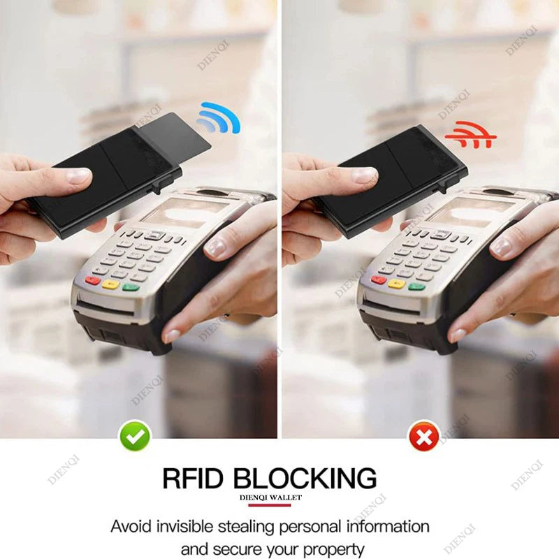 Anti Theft Card Protectors Card Holder Minimalist Smart Wallet RFID Protection Aluminum Metal Box Cardholder Case