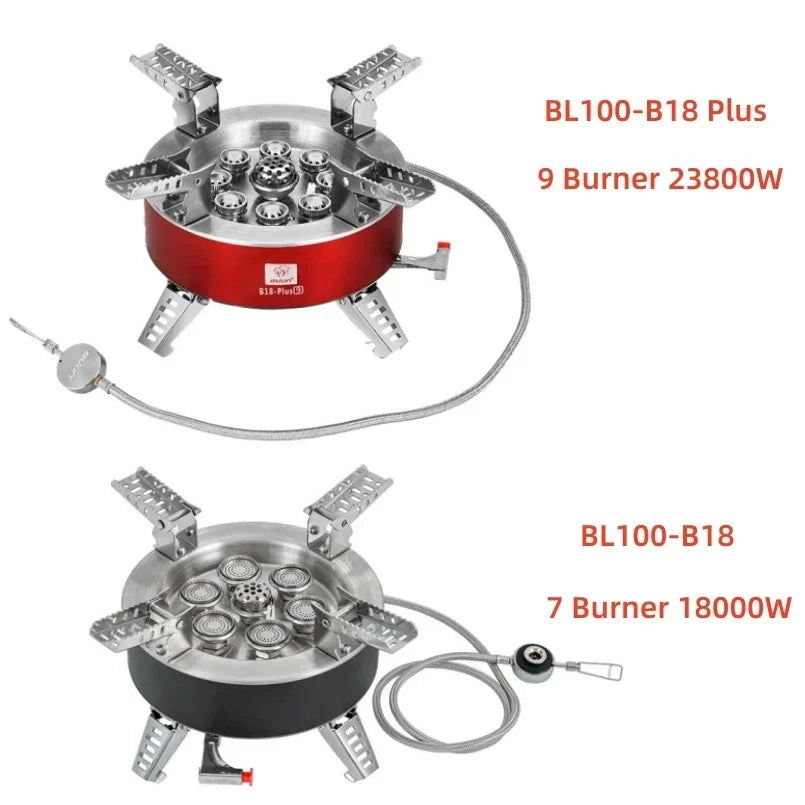 BULIN BL100-B18 Plus 9 Stove Seven/Nine Core Burner Camping Stove 18000W/23800W Super Firepower Outdoor Portable Gas
