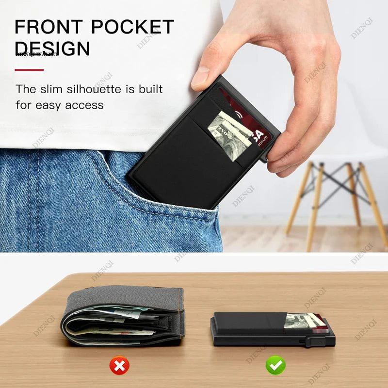 Anti Theft Card Protectors Card Holder Minimalist Smart Wallet RFID Protection Aluminum Metal Box Cardholder Case