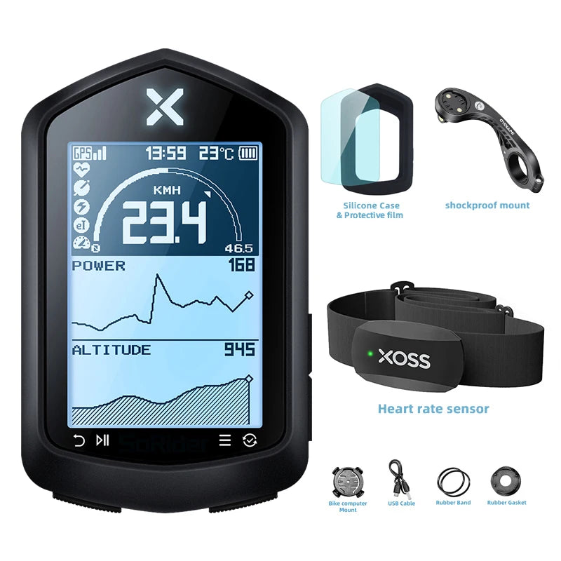 XOSS NAV GPS Bike Computer Wireless Speedometer Odometer Cycling Navigation Tachymeter for Mountain and Road Bicycles