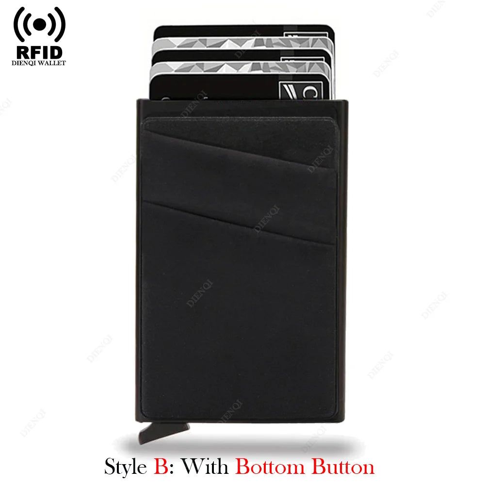 Anti Theft Card Protectors Card Holder Minimalist Smart Wallet RFID Protection Aluminum Metal Box Cardholder Case