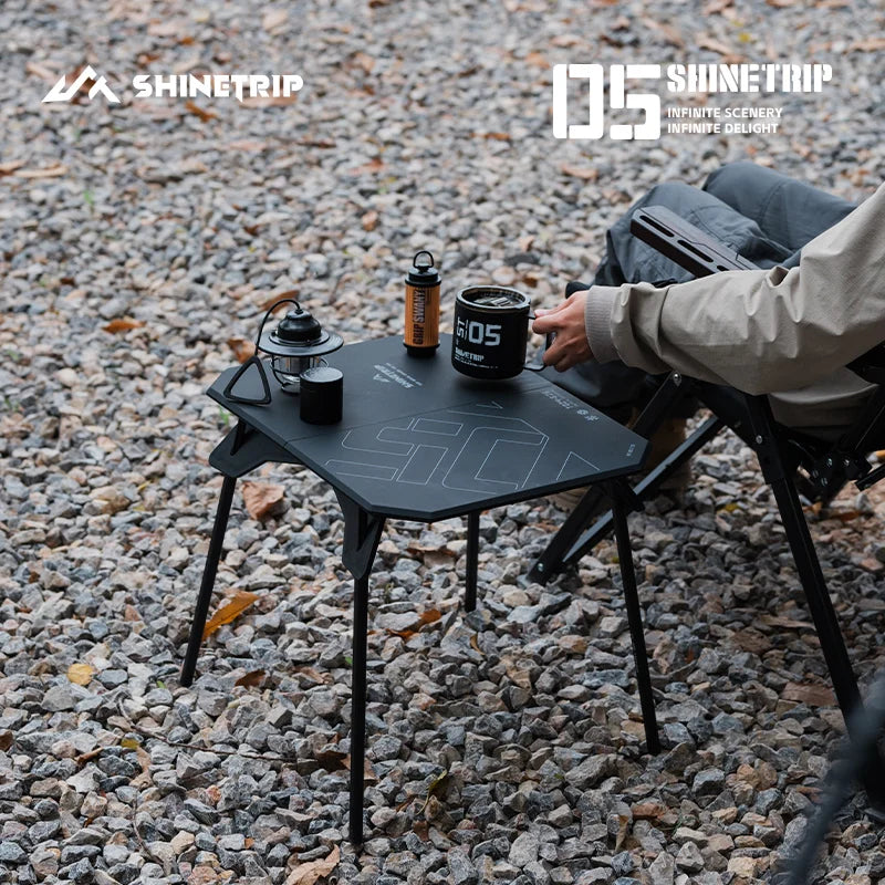 ShineTrip 05 Series Ultralight Dual Purpose Outdoor Camping Portable Folding Table with ABS Desktop and Aluminum Stand