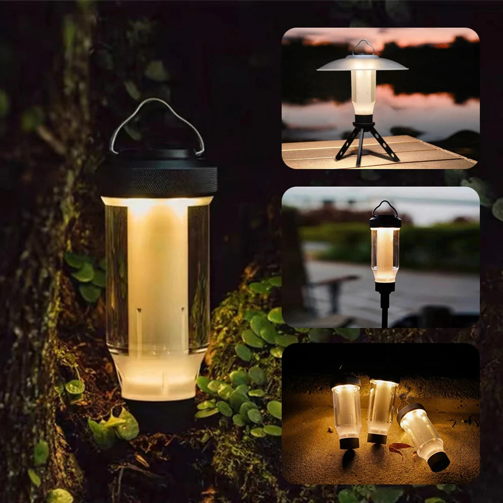 160LM Night Light Last Up To 6H Outdoor Tent Lamp Type-C Charging 2000MAH Camping Light IPX4 Waterproof for Emergency BBQ Picnic