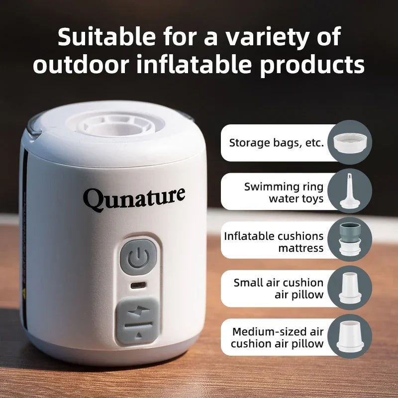 Qunature Electric Air Pump Multifunctional Inflatable Extract Gas Pump for Camping Air Bed and Swimming Ring