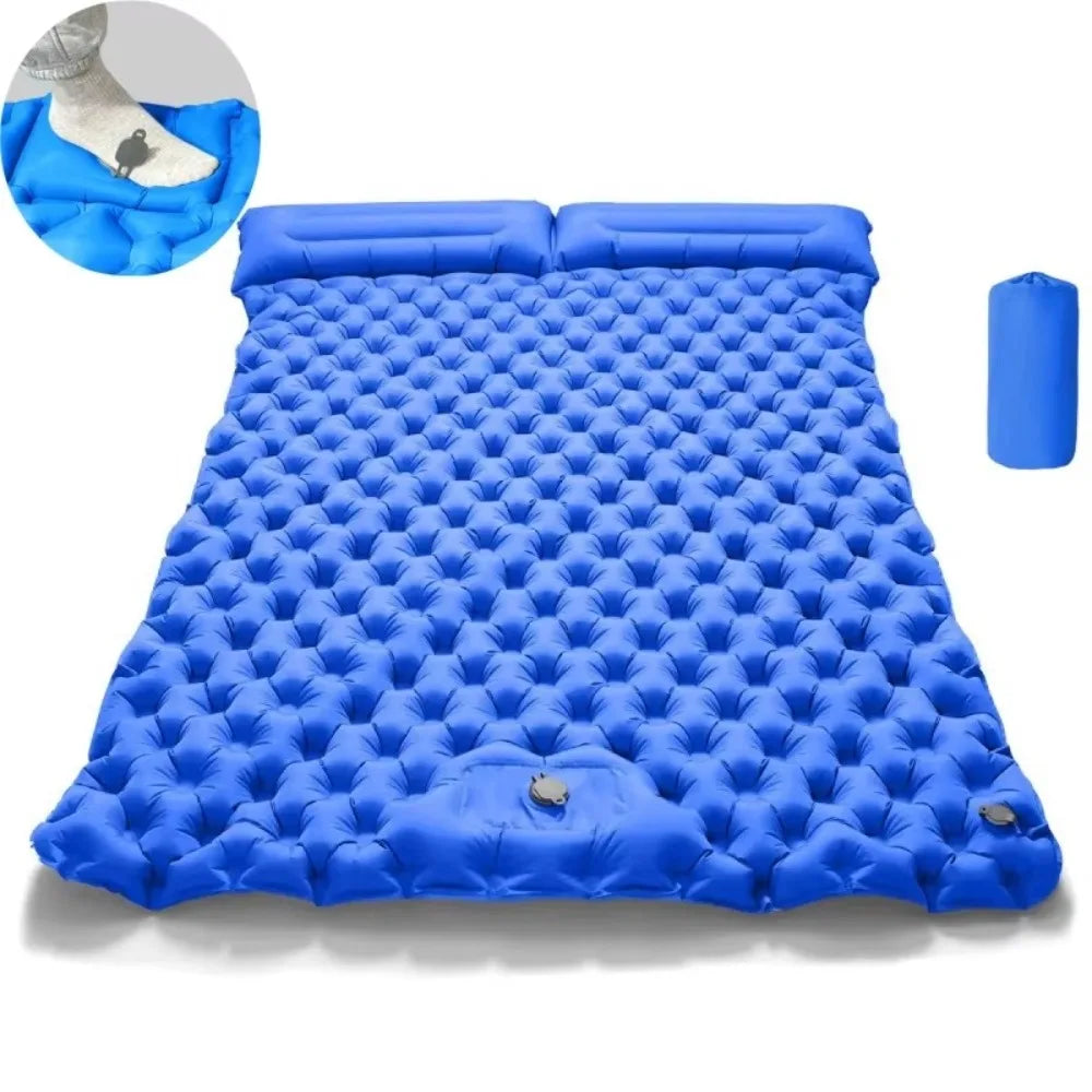 Portable Double Sleeping Pad TPU Ultra Lightweight Camping Air Mattress Extra Wide Inflatable Tent Sleeping Mat
