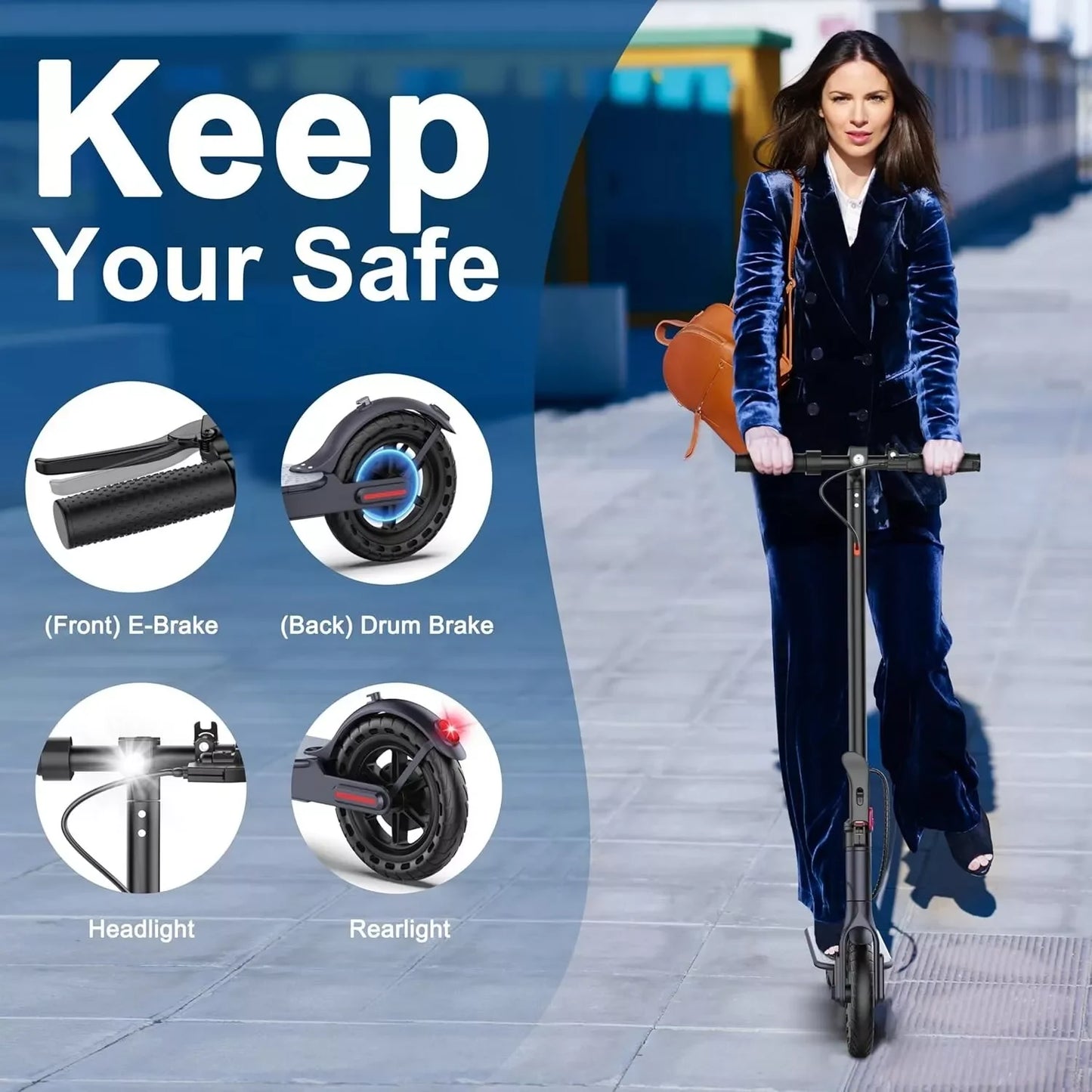 Lp60 Electric Scooter 350W 25km/h App Smart Control Folding Scooter 8.5 Inch Tire 30km Max Range for Adult