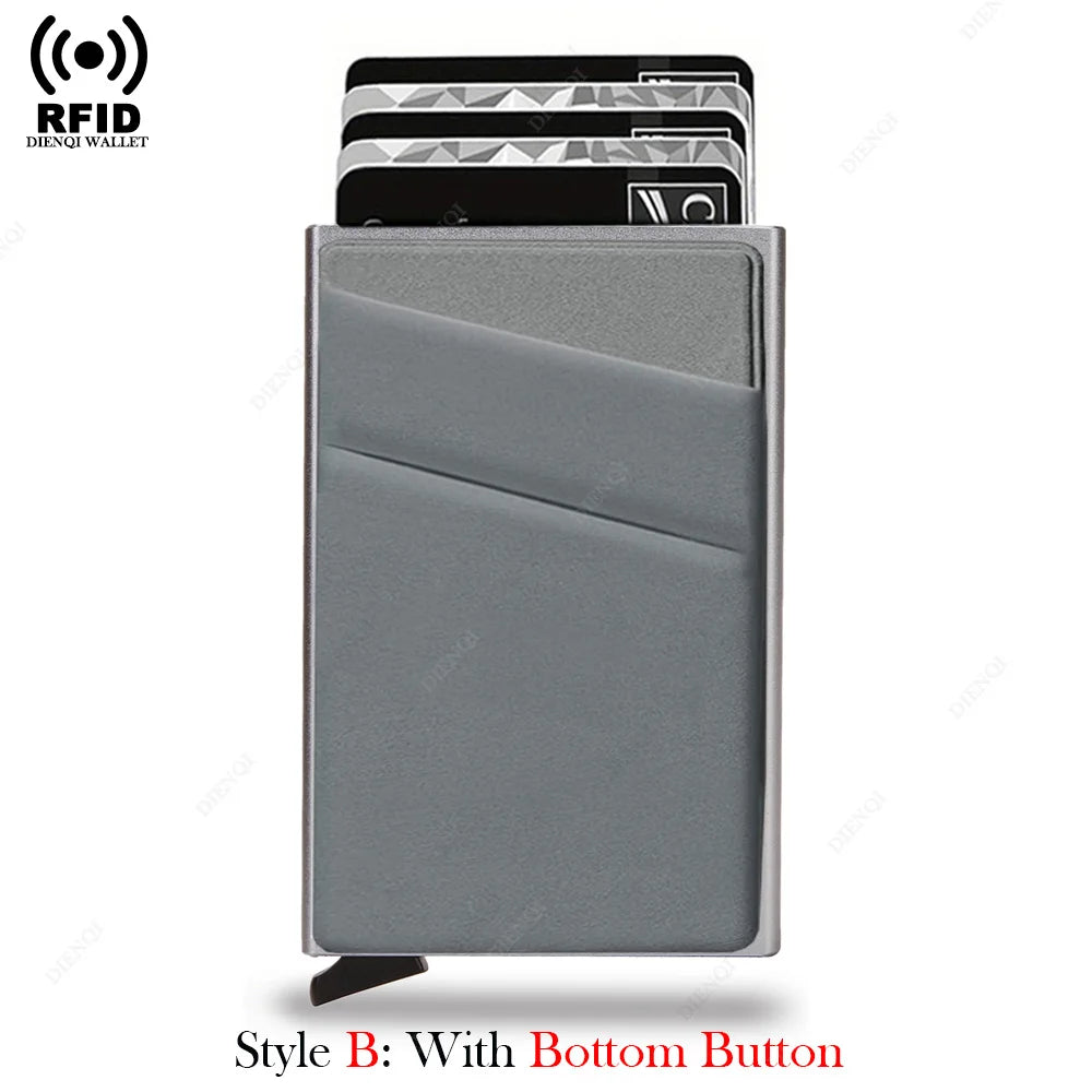 Anti Theft Card Protectors Card Holder Minimalist Smart Wallet RFID Protection Aluminum Metal Box Cardholder Case