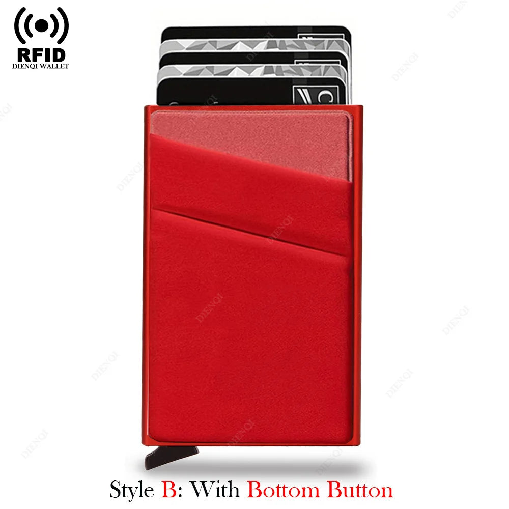 Anti Theft Card Protectors Card Holder Minimalist Smart Wallet RFID Protection Aluminum Metal Box Cardholder Case