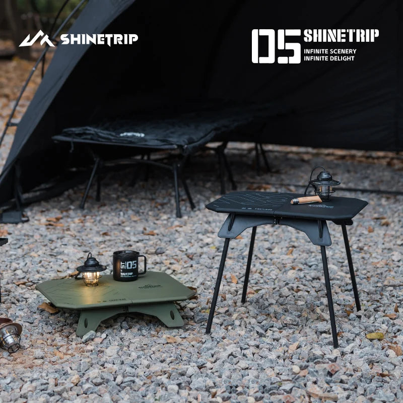 ShineTrip 05 Series Ultralight Dual Purpose Outdoor Camping Portable Folding Table with ABS Desktop and Aluminum Stand