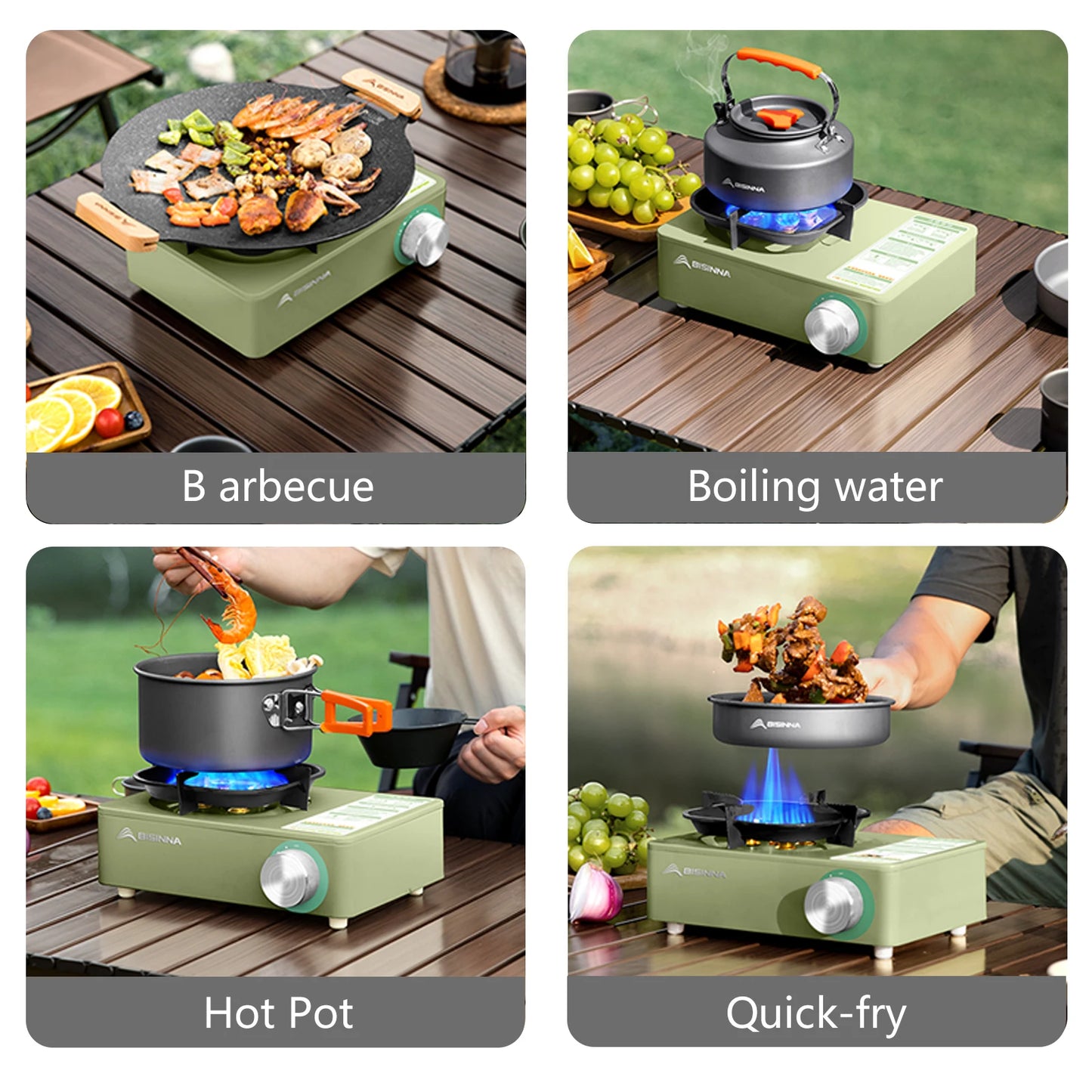 BISINNA Camping Gas Stove 5800W High Firepower Outdoor Portable Cassette Burner for Picnic Hiking Trekking