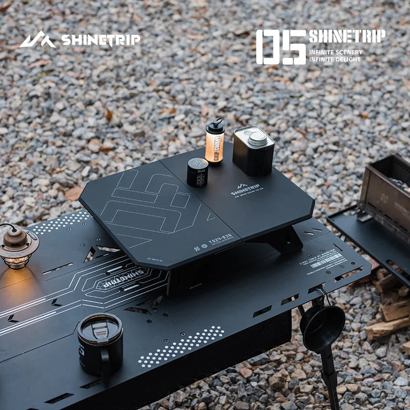 ShineTrip 05 Series Ultralight Dual Purpose Outdoor Camping Portable Folding Table with ABS Desktop and Aluminum Stand
