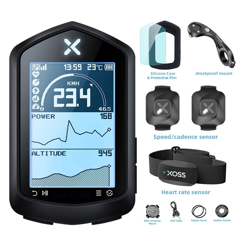 XOSS NAV GPS Bike Computer Wireless Speedometer Odometer Cycling Navigation Tachymeter for Mountain and Road Bicycles