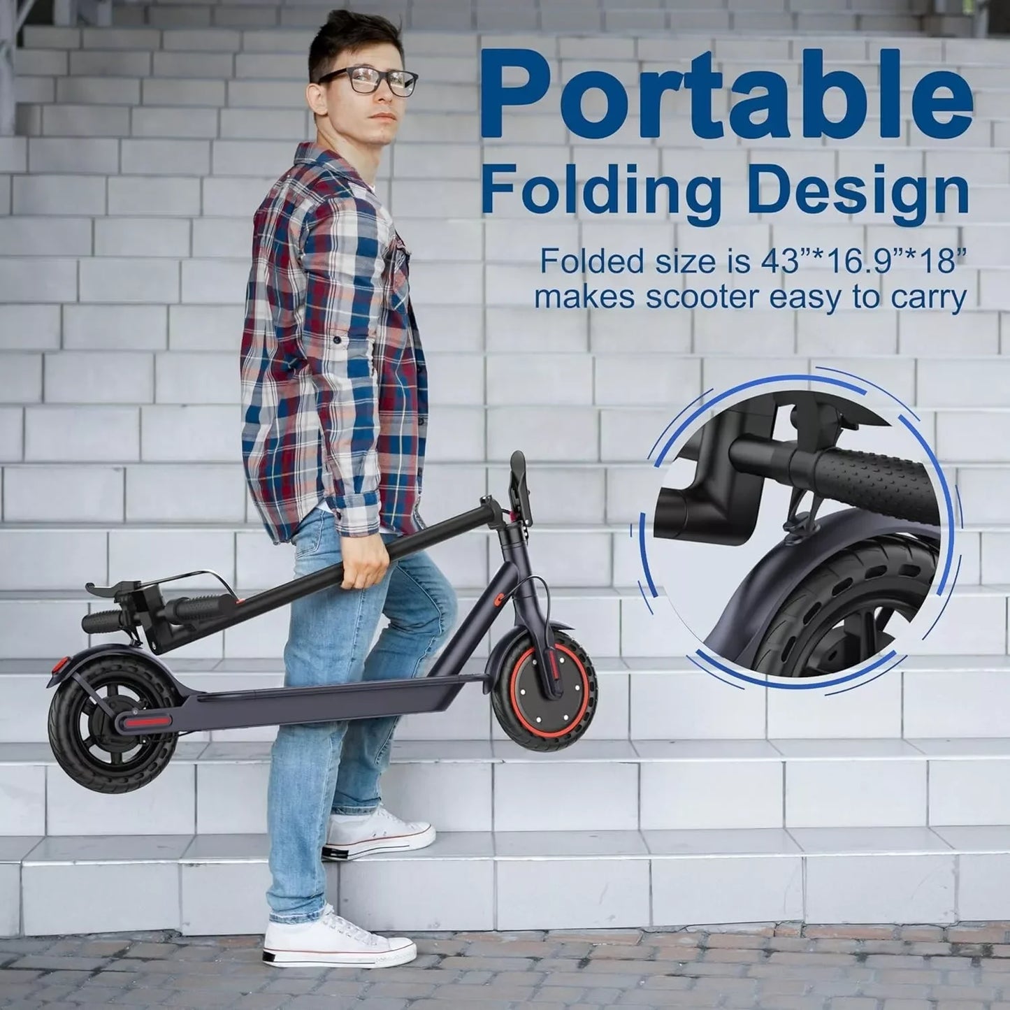 Lp60 Electric Scooter 350W 25km/h App Smart Control Folding Scooter 8.5 Inch Tire 30km Max Range for Adult