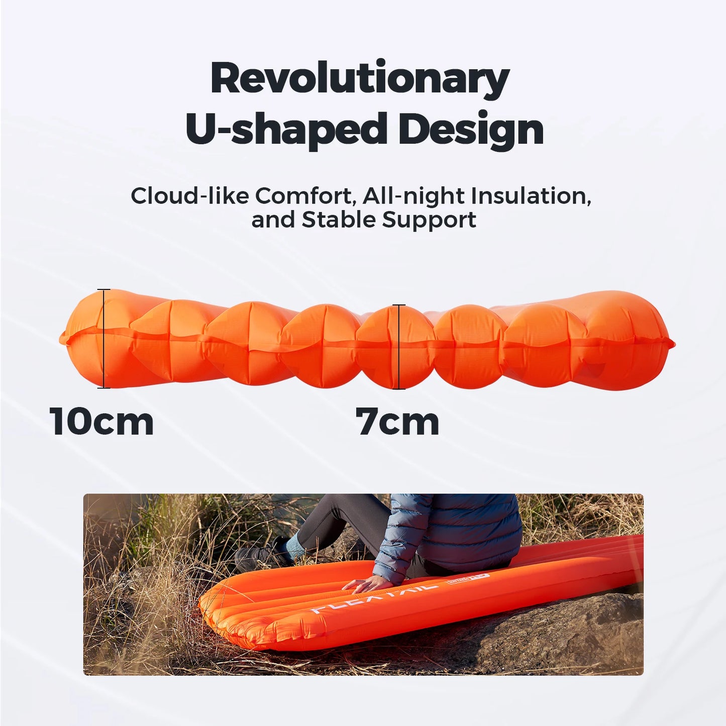 Flextail Zero Mattress Plus 196cm Insulated Sleeping Pad with 5.6 R Value Ultralight Inflatable Camping Mat