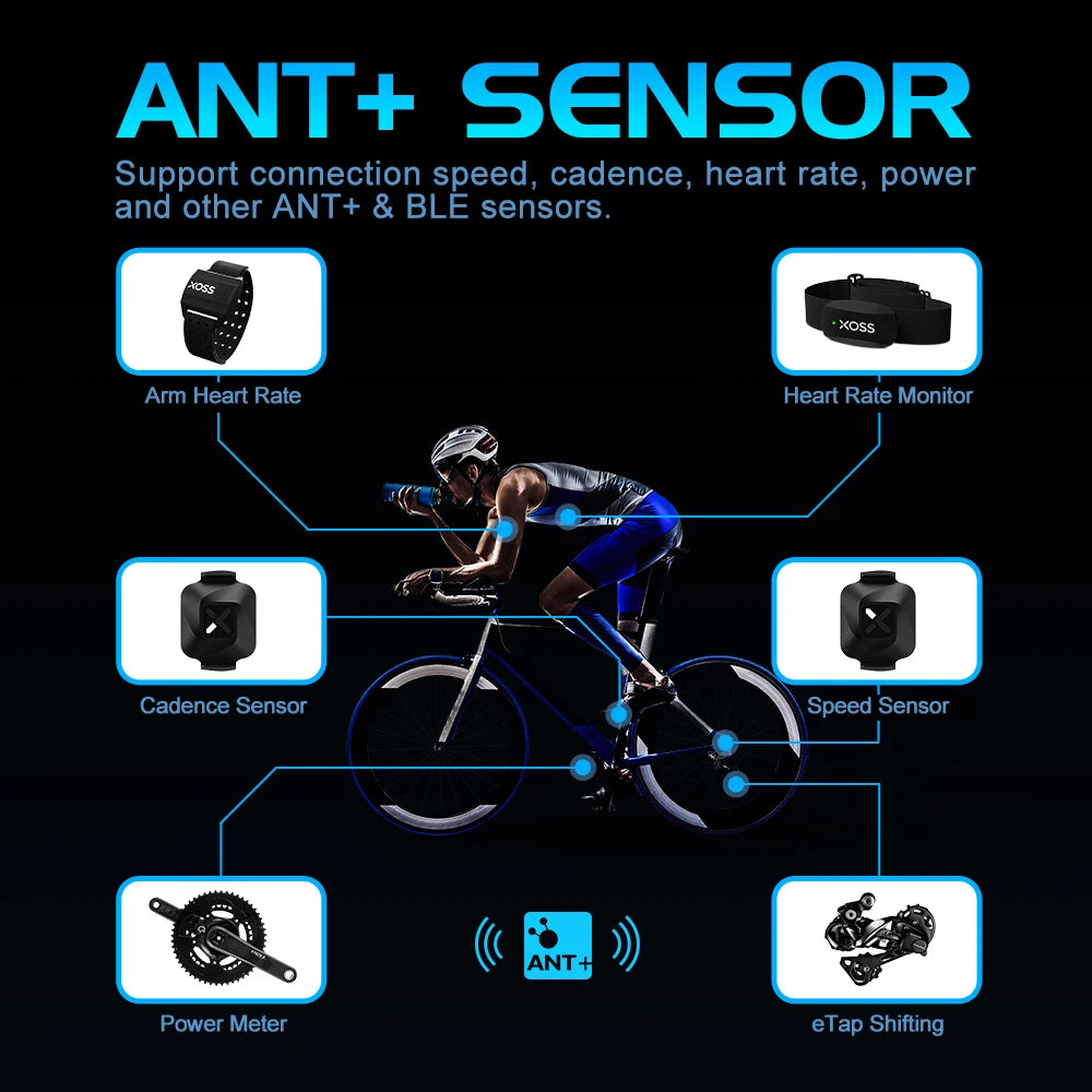 XOSS NAV GPS Bike Computer Wireless Speedometer Odometer Cycling Navigation Tachymeter for Mountain and Road Bicycles
