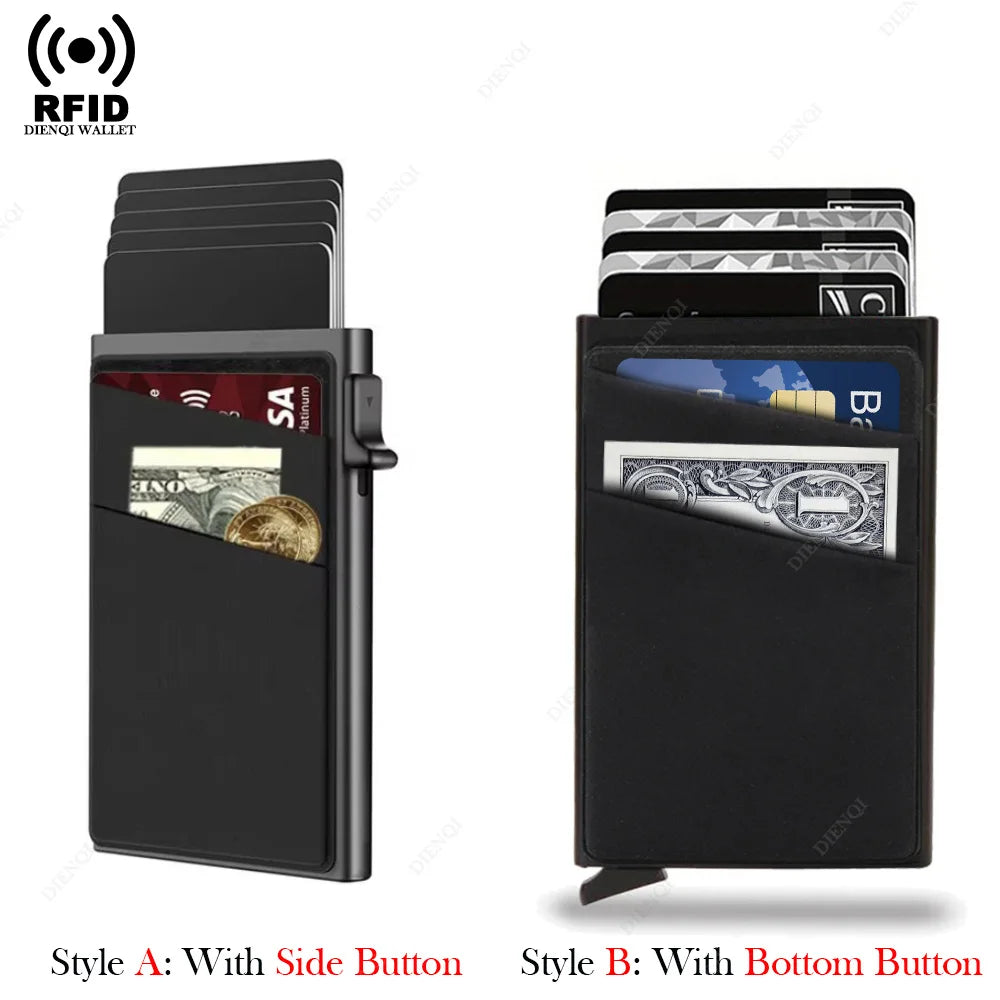 Anti Theft Card Protectors Card Holder Minimalist Smart Wallet RFID Protection Aluminum Metal Box Cardholder Case