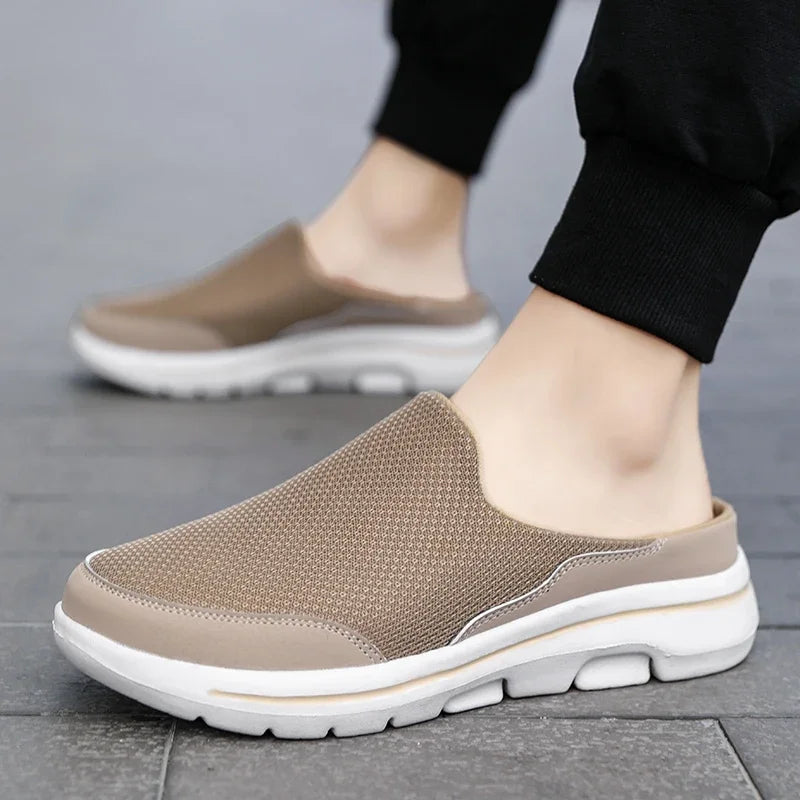 Ngouxm Men Slippers Summer Breathable Home Indoor Slippers Men Thick Bottom Slides Fashion Couple Walking Shoes Chanclas Hombre