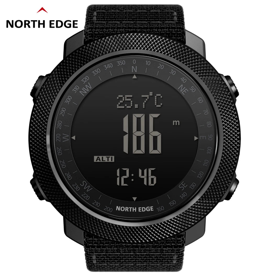 North Edge Men's Sport Digital Watch Waterproof 50m Running Swimming Military Army Altimeter Barometer Compass