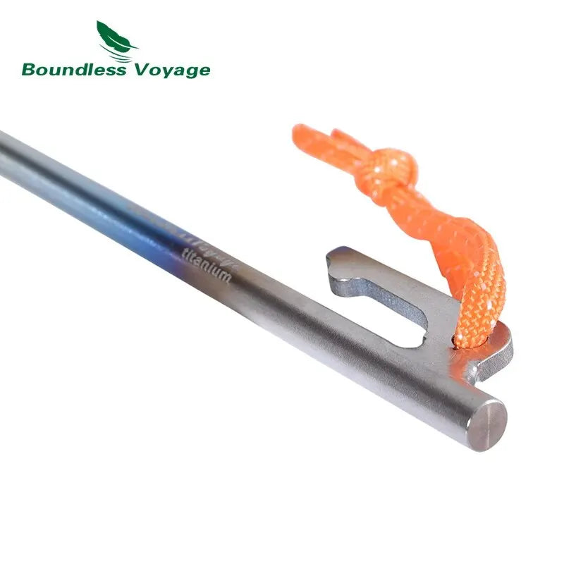 Boundless Voyage 6pcs Heavy Duty Titanium Alloy Camping Tent Stakes Peg for Outdoor Trip Hiking Gardening Ti4013P