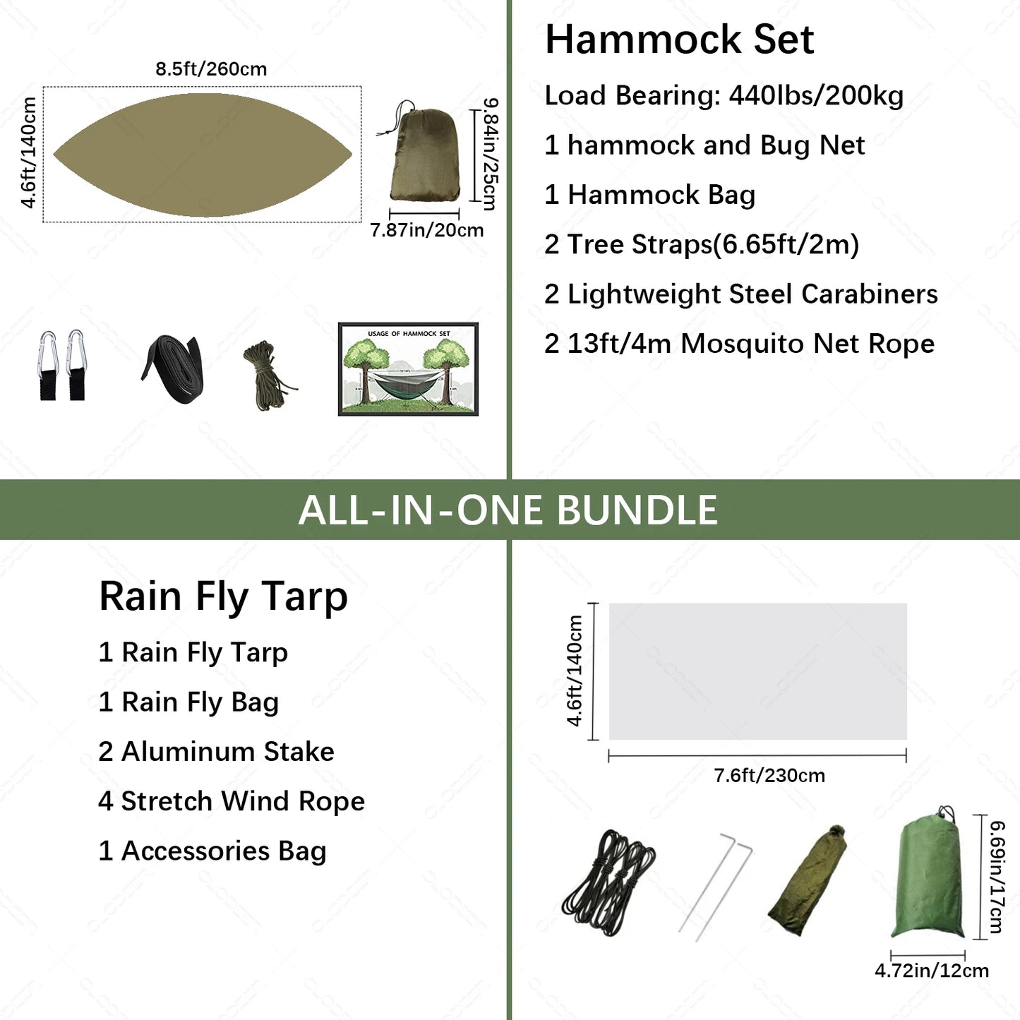 Anti Mosquito Outdoor Camping Hammock With Rain Tent Portable Two Person Shelter