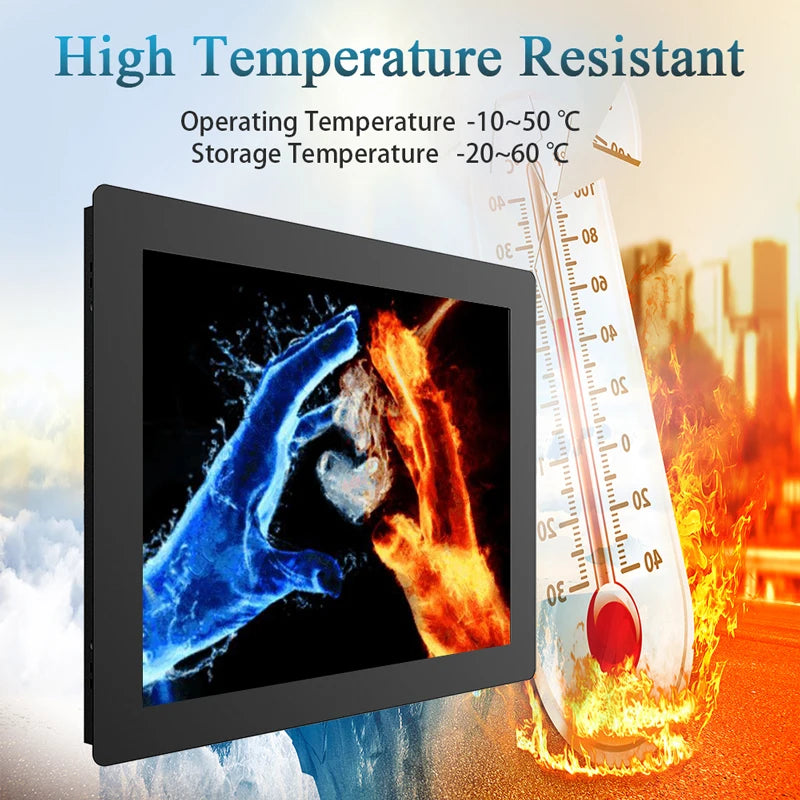 10.4 12.1 14 15 Inch Resistive Touch Industrial Monitor With VGA HDMI USB Embedded Portable Display HD LCD Screen