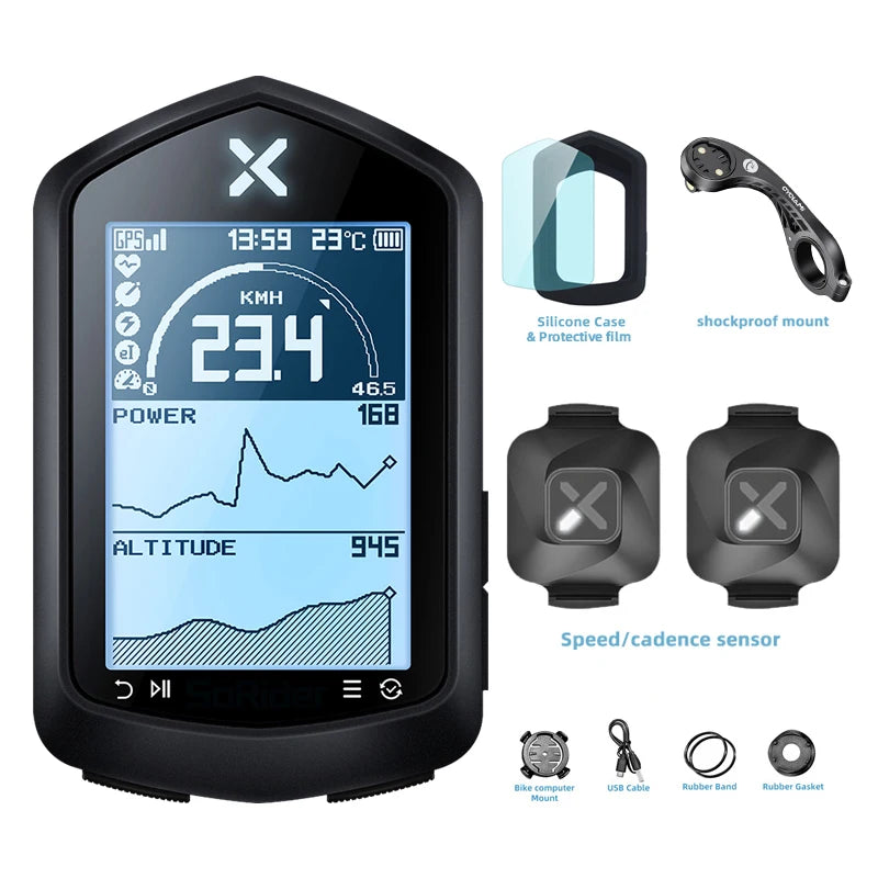 XOSS NAV GPS Bike Computer Wireless Speedometer Odometer Cycling Navigation Tachymeter for Mountain and Road Bicycles