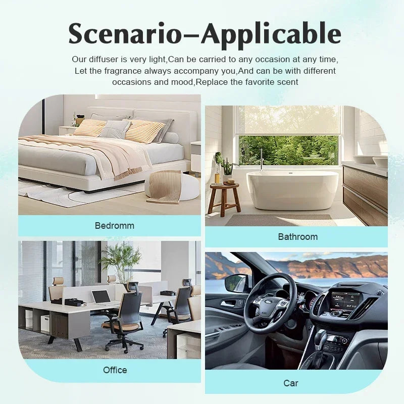 100m³ USB Charge Home Aroma Diffuser Room Fragrance Air Freshener Double Nozzle Set Two Scents Bluetooth App