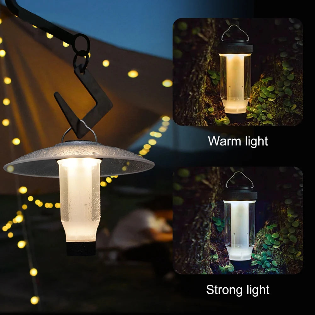 160LM Night Light Last Up To 6H Outdoor Tent Lamp Type-C Charging 2000MAH Camping Light IPX4 Waterproof for Emergency BBQ Picnic