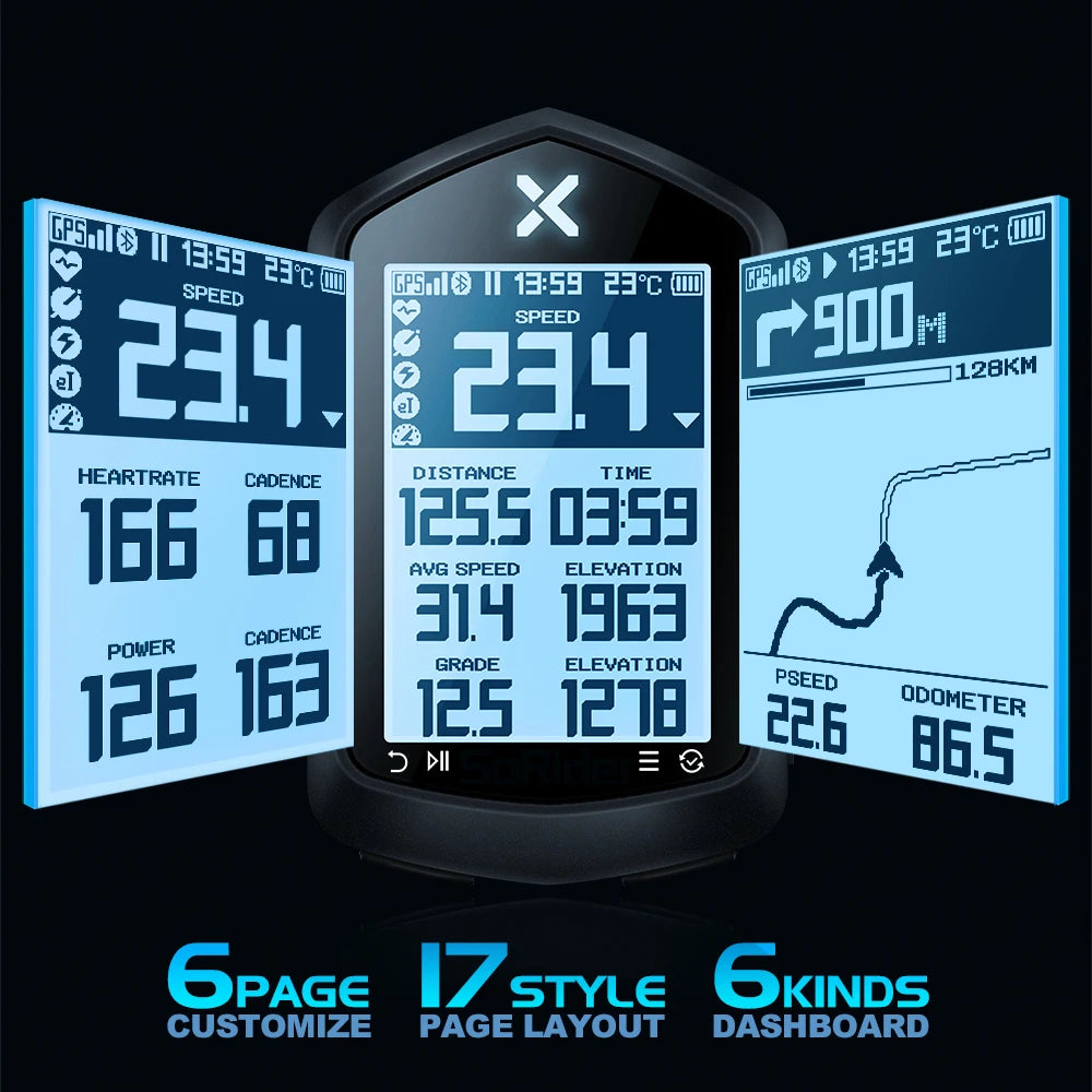 XOSS NAV GPS Bike Computer Wireless Speedometer Odometer Cycling Navigation Tachymeter for Mountain and Road Bicycles