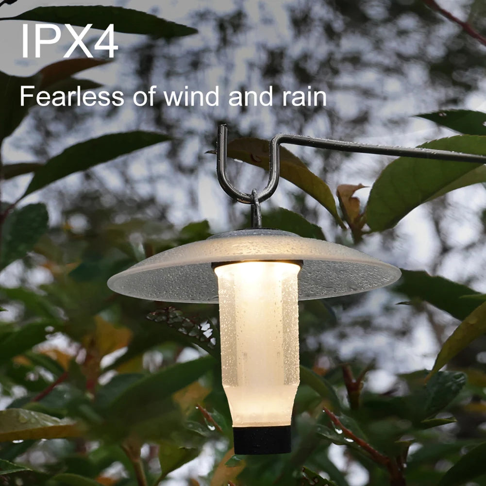 160LM Night Light Last Up To 6H Outdoor Tent Lamp Type-C Charging 2000MAH Camping Light IPX4 Waterproof for Emergency BBQ Picnic