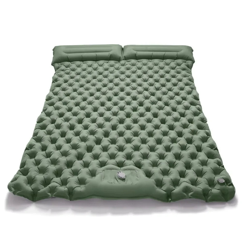 Portable Double Sleeping Pad TPU Ultra Lightweight Camping Air Mattress Extra Wide Inflatable Tent Sleeping Mat