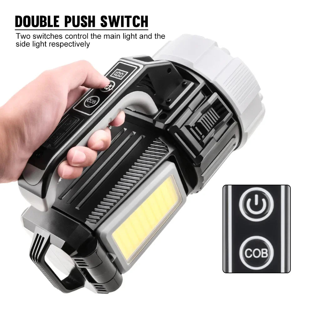 SQ G18 3700LM Dual Light Work Light 9000mAh IPX4 LED Torch with Digital Display and 9 Modes for Camping Jobsite and Emergency